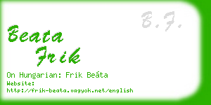 beata frik business card